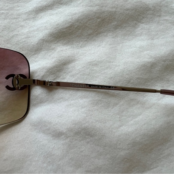 CHANEL 4017-D Pink Tinted Rhinestone Sunglasses / CHANEL Y2K Sunglasses - Picture 7 of 10